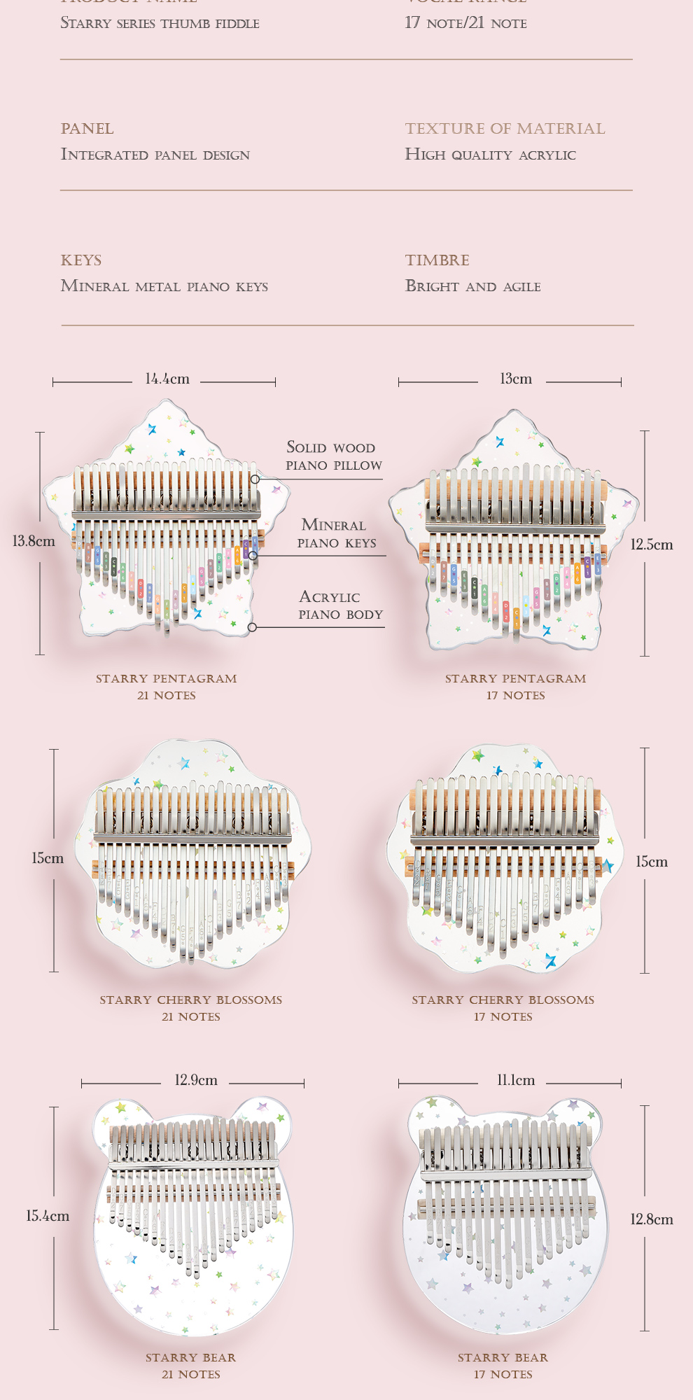 Hluru 21-Key C Major Kalimba for Early Childhood Education — Double-Layer Wah-Wah - view 6