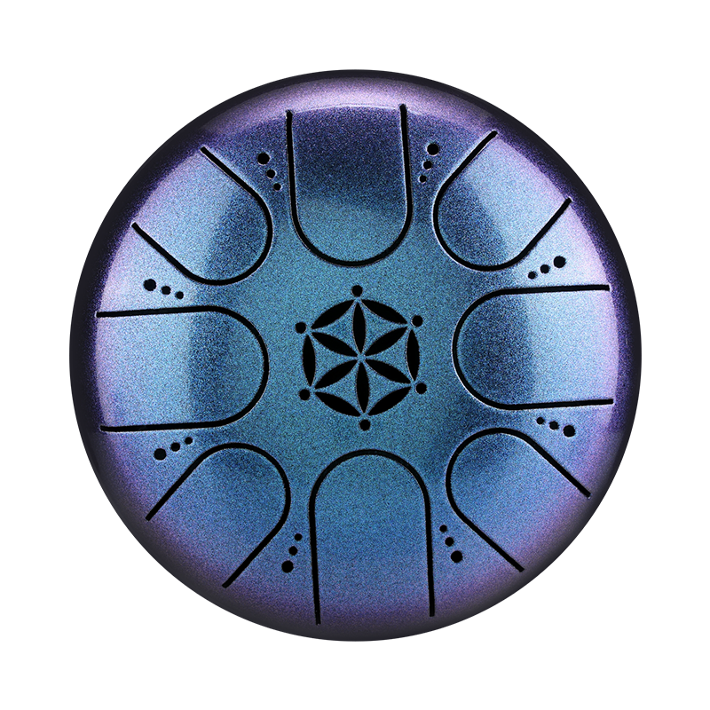 Hluru 8 Notes 5" 304 Stainless Steel Flower of Life Tongue Drum