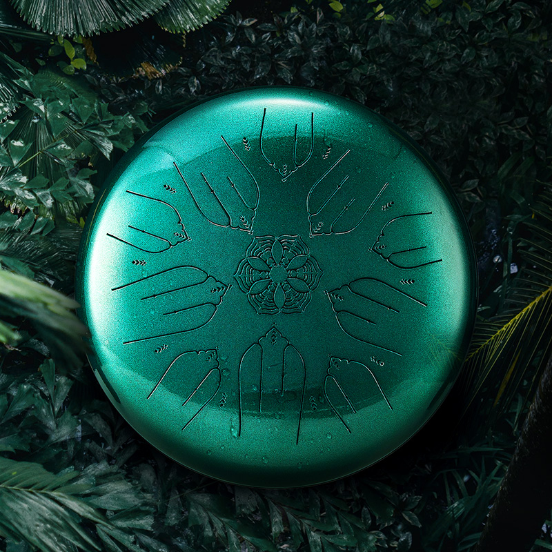Hluru Microalloyed Steel & Premium Wood Tongue Drum 12" 10 Notes — EQ Healing - view 4
