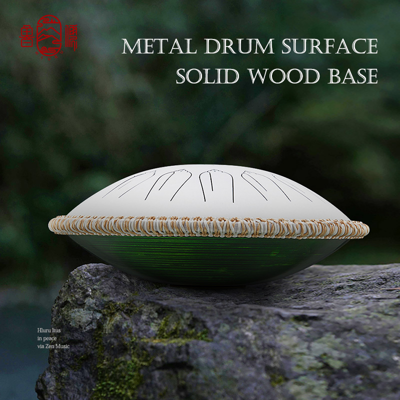 Hluru Microalloyed Steel & Premium Wood Tongue Drum 14" 15 Notes — EQ Healing - view 6