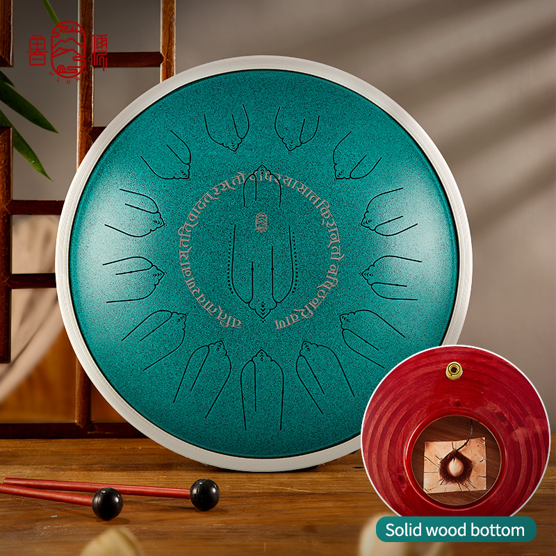Hluru Microalloyed Steel & Premium Wood Tongue Drum 14" 15 Notes — EQ Healing - view 7
