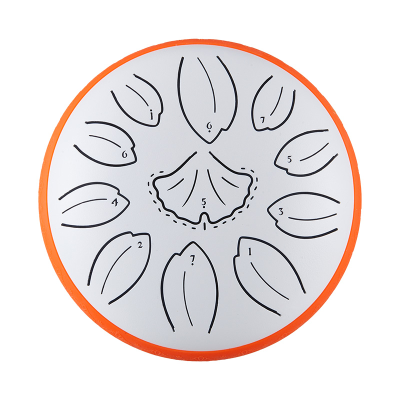 Huashu 11 Notes 6" C5 Major Carbon Steel Tongue Drum for Yoga — Golden Ginkgo Biloba