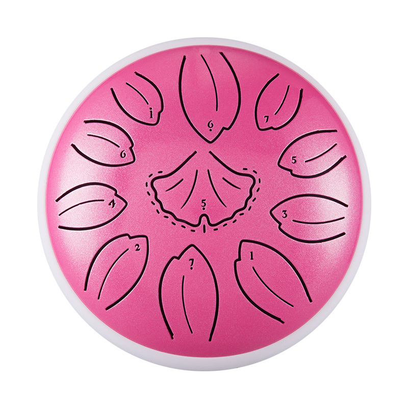 Huashu 11 Notes 6" C5 Major Carbon Steel Tongue Drum for Yoga — Golden Ginkgo Biloba - view 5