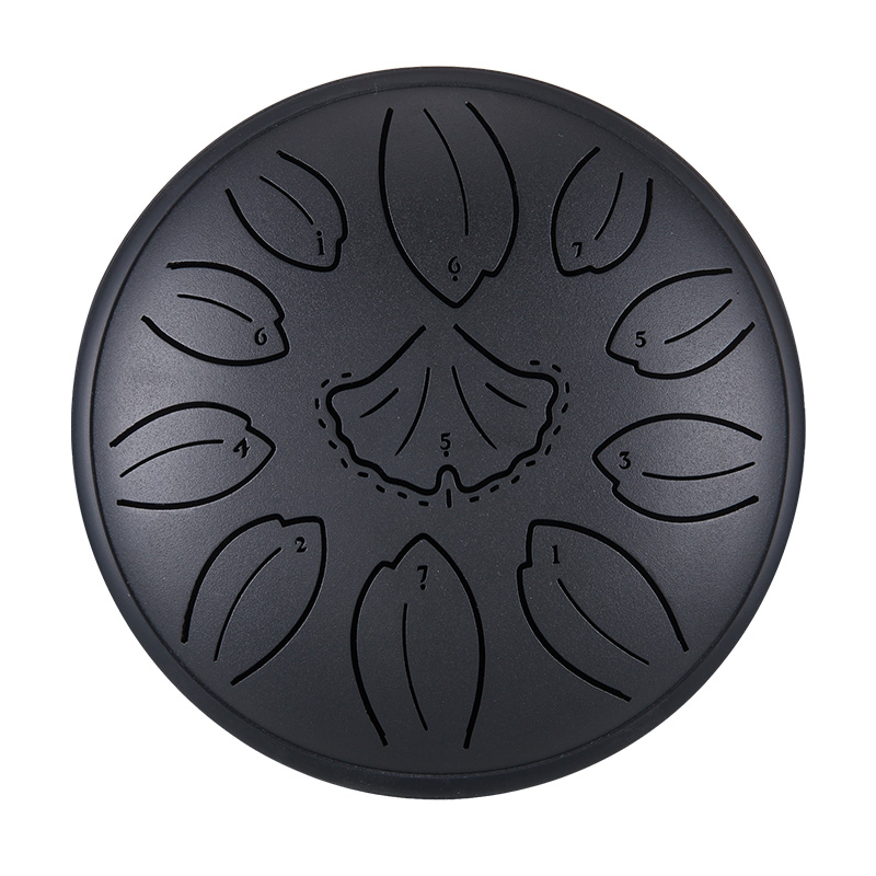 Huashu 11 Notes 6" C5 Major Carbon Steel Tongue Drum for Yoga — Golden Ginkgo Biloba - view 7