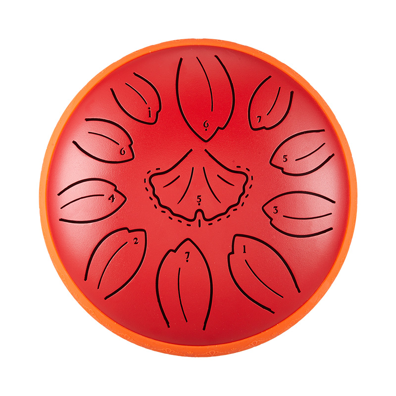 Huashu 11 Notes 6" C5 Major Carbon Steel Tongue Drum for Yoga — Golden Ginkgo Biloba - view 9