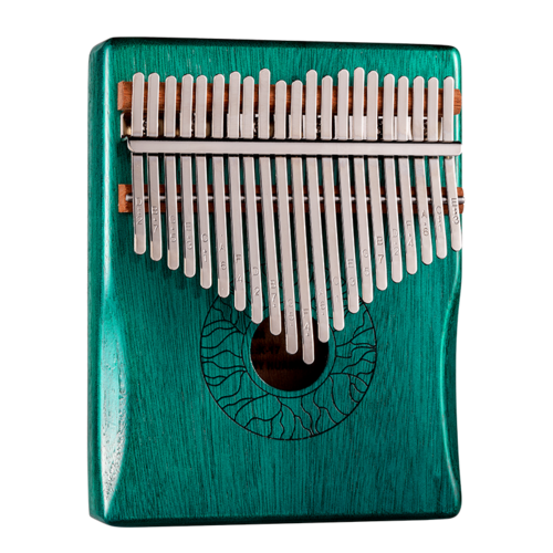 Huashu Lotus Leaf Palm Rest Hollow Mahogany Blue 21-Key Kalimba KHD21-Blue