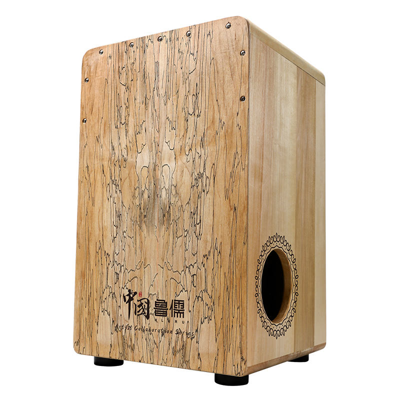 Hluru 49CN Spotted Maple White Tiger Cajon
