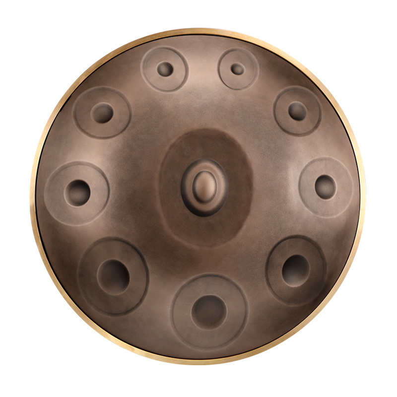 HLURU STL Handpan 10 Keys 22 inch, Golden Edge and Bronze