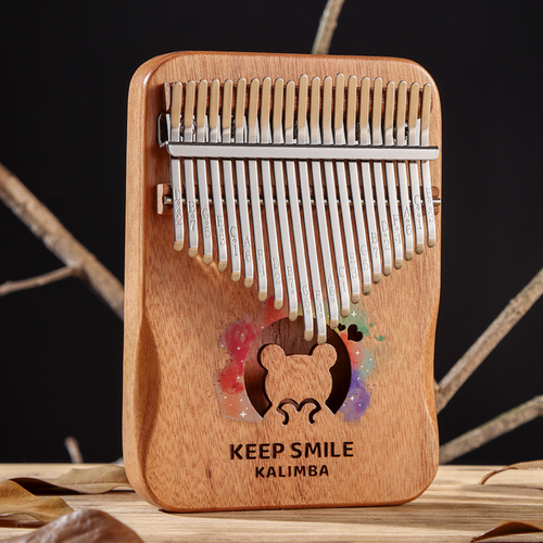 Huashu Kalimba - 21 Keys Rainbow Bear Mahogany Kalimba, with Palm Rest | Clear Bright Tone