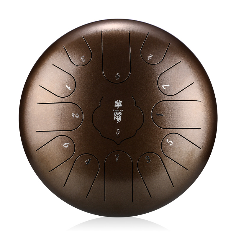 Huashu Steel Tongue Drum - 13 notes 12 inch Carbon Steel Lotus Tongue Drum | Deep Resonant Tone